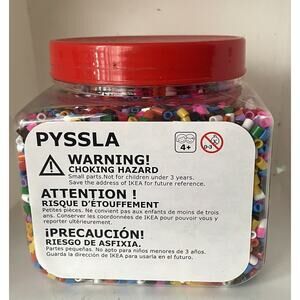 IKEA PYSSLA Perler Beads Multi Color Rainbow | Open Container